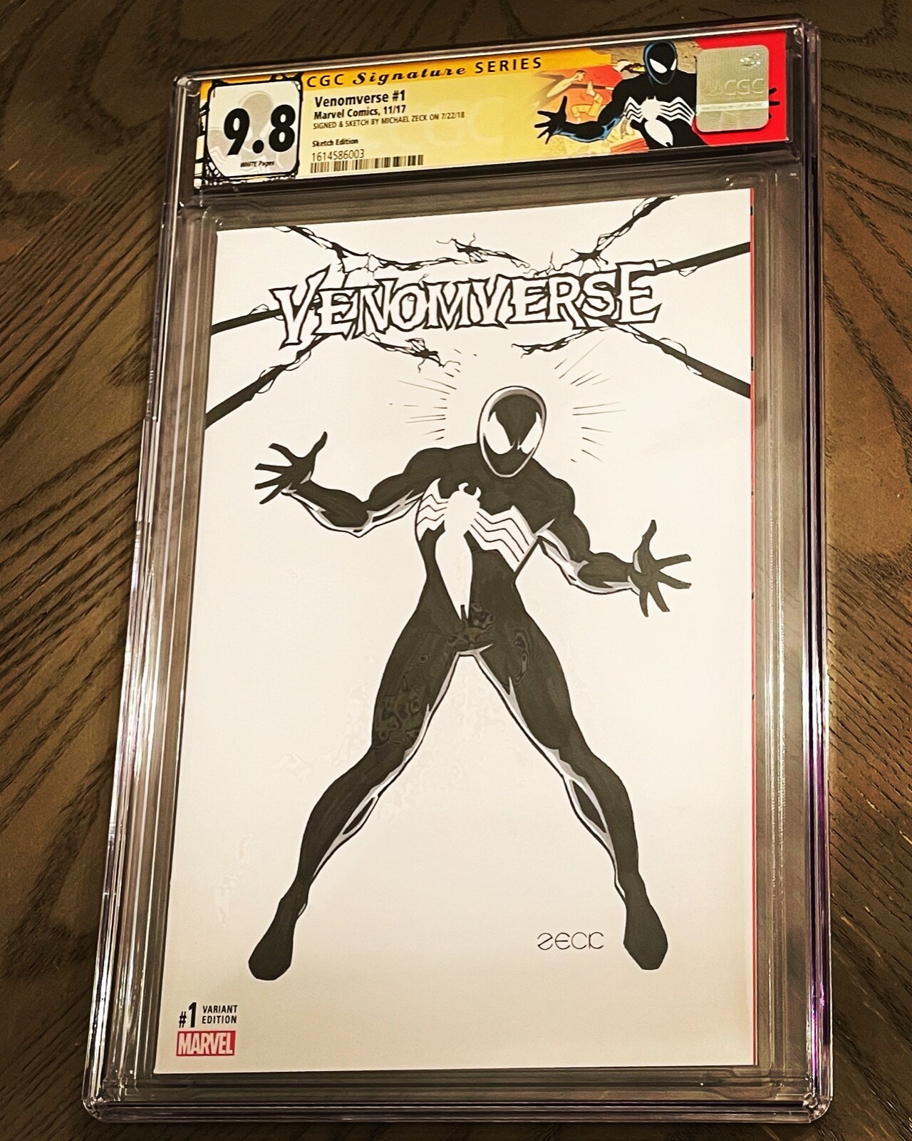 VENOMVERSE 1 SKETCH VARIANT CGC 9.8 SS MIKE ZECK SECRET WARS 8 COVER RECREATION VENOMVERSE 1 SKETCH VARIANT CGC 9.8 SS MIKE ZECK SECRET WARS 8 COVER RECREATION