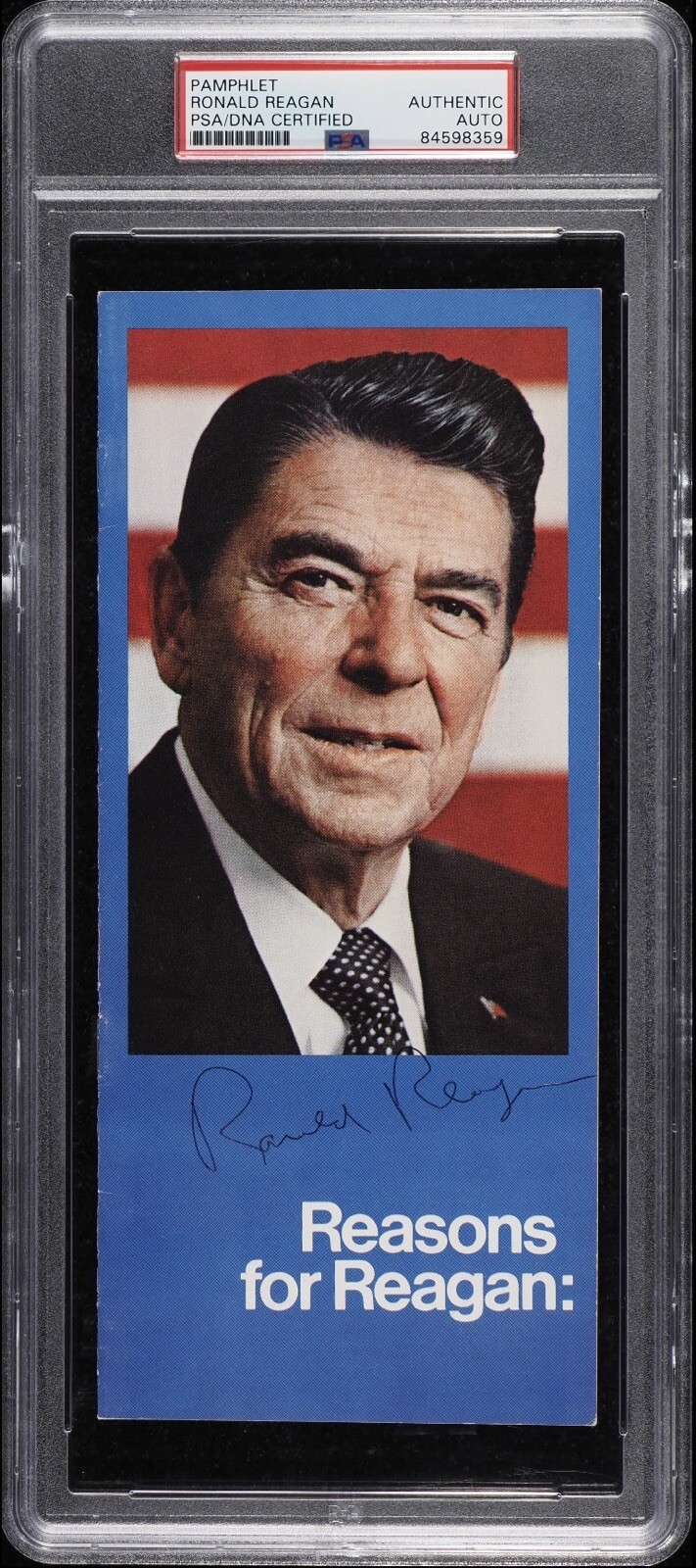 Ronald Reagan Signed Autographed Pamphlet Auto PSA/DNA AUTH 40th President USA