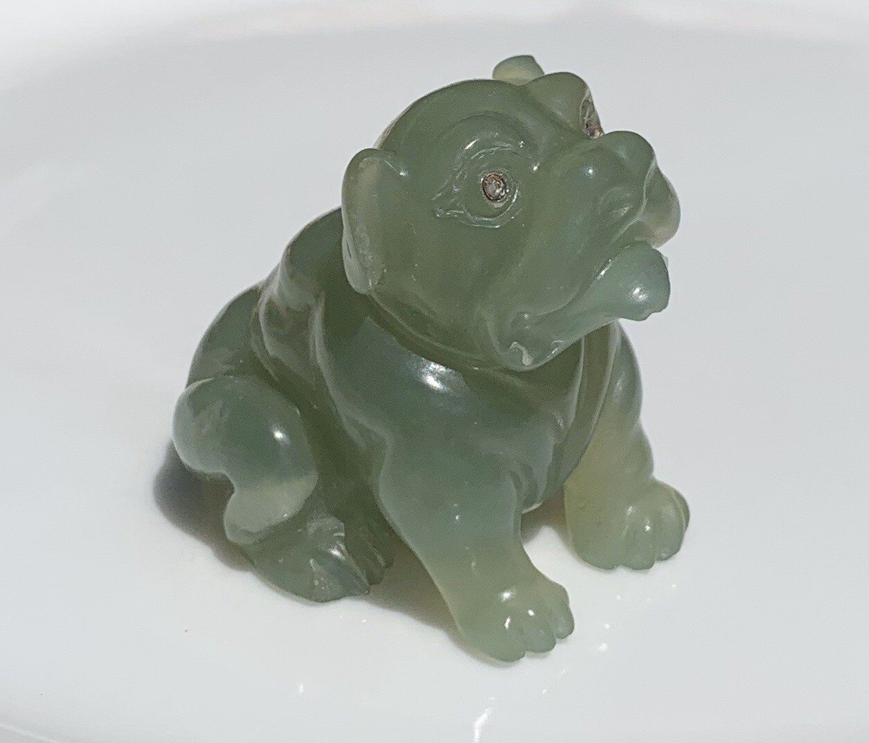 Bowenite Seated Bulldog Figurine Attributed To Faberge Circa 1900's Bowenite Seated Bulldog Figurine Attributed To Faberge Circa 1900's