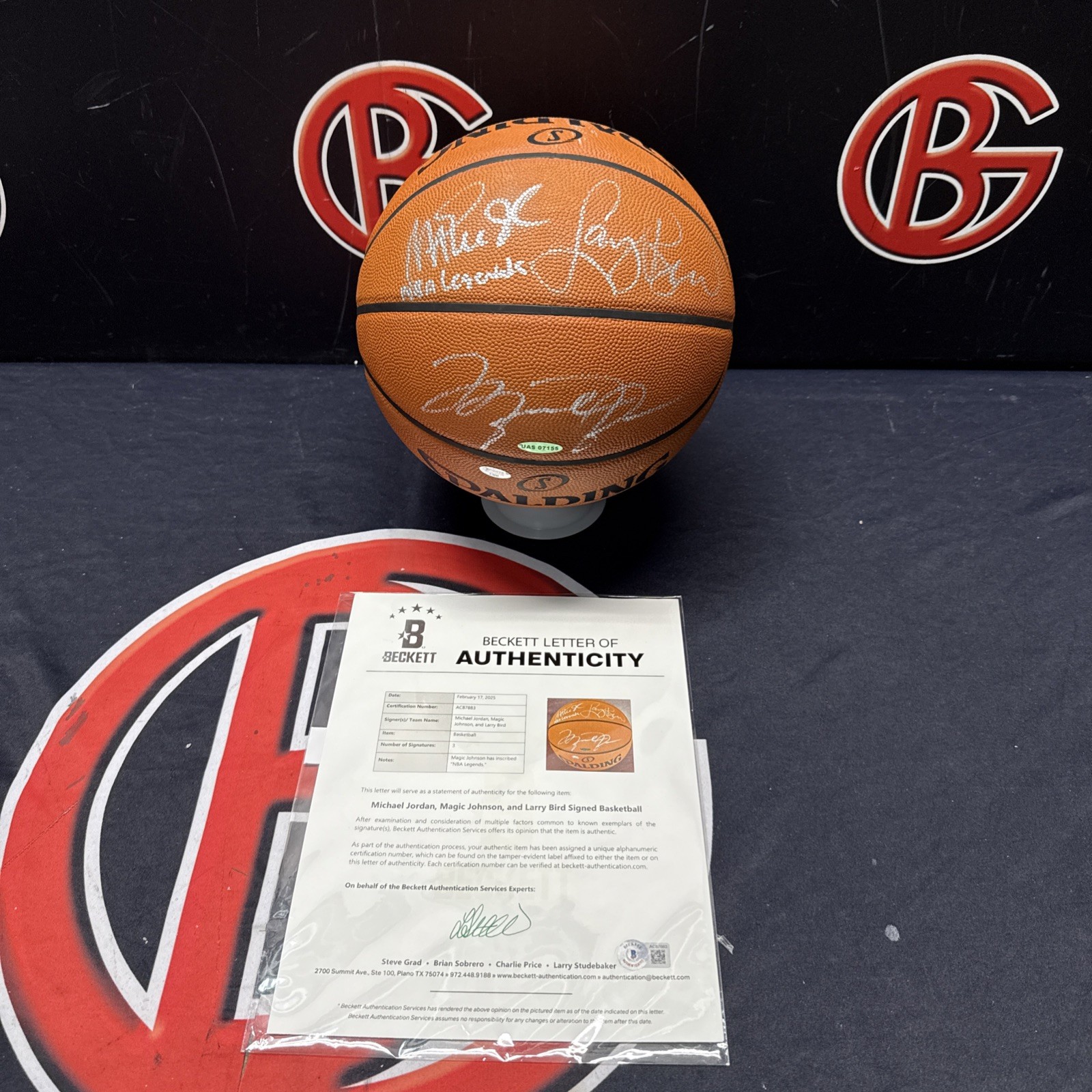 Michael Jordan Larry Bird Magic Johnson Signed Autographed Basketball UDA BAS Michael Jordan Larry Bird Magic Johnson Signed Autographed Basketball UDA BAS