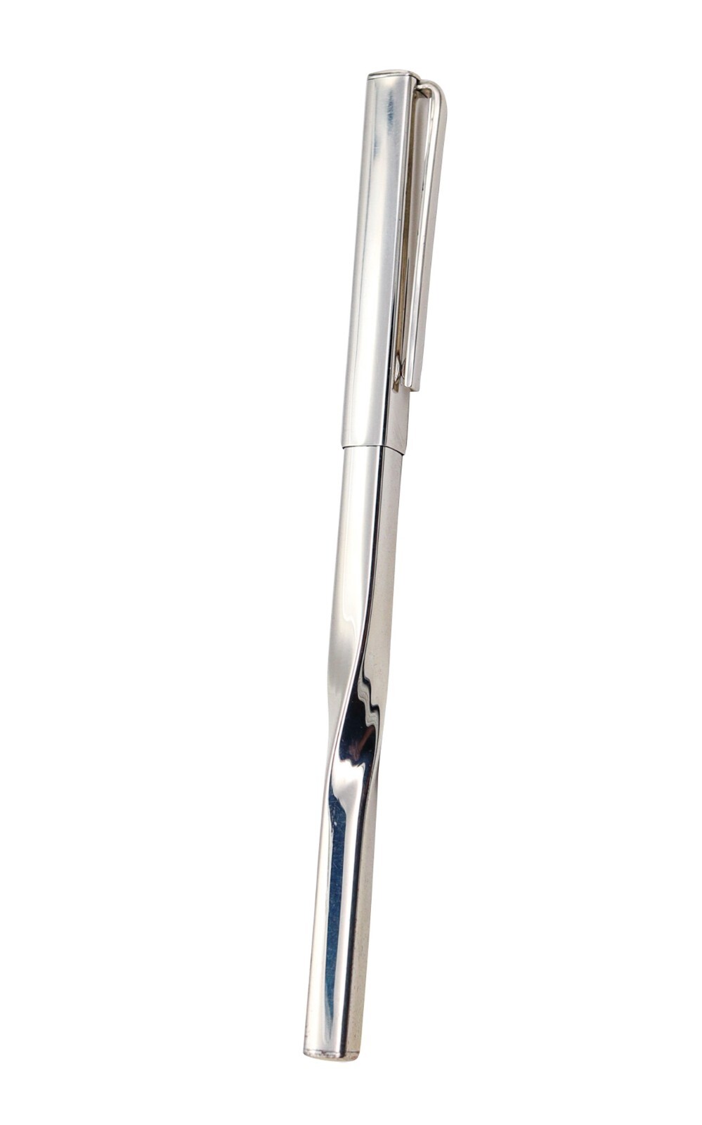 TIFFANY & CO. 1980's Angela Cummings Aerodynamic Twisted Pen 925 Sterling Silver
