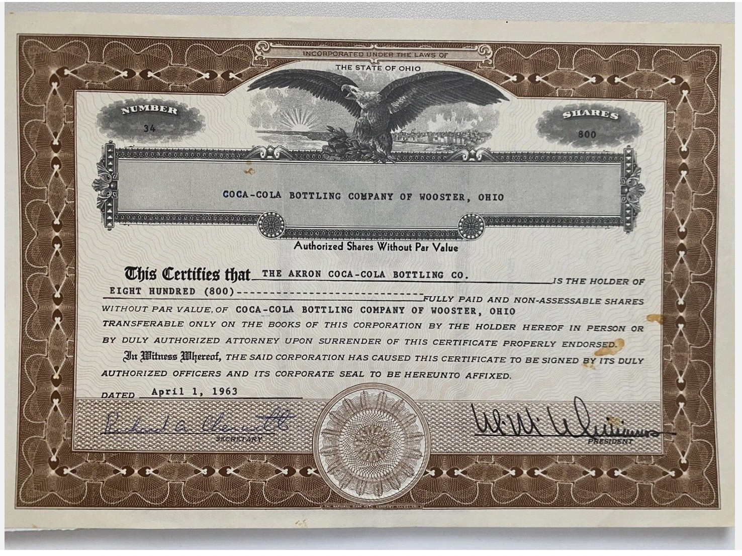 Coca Converse Dali DeLorean Nvidia Yankees Reebok Pixar Cubs Stock Certificate