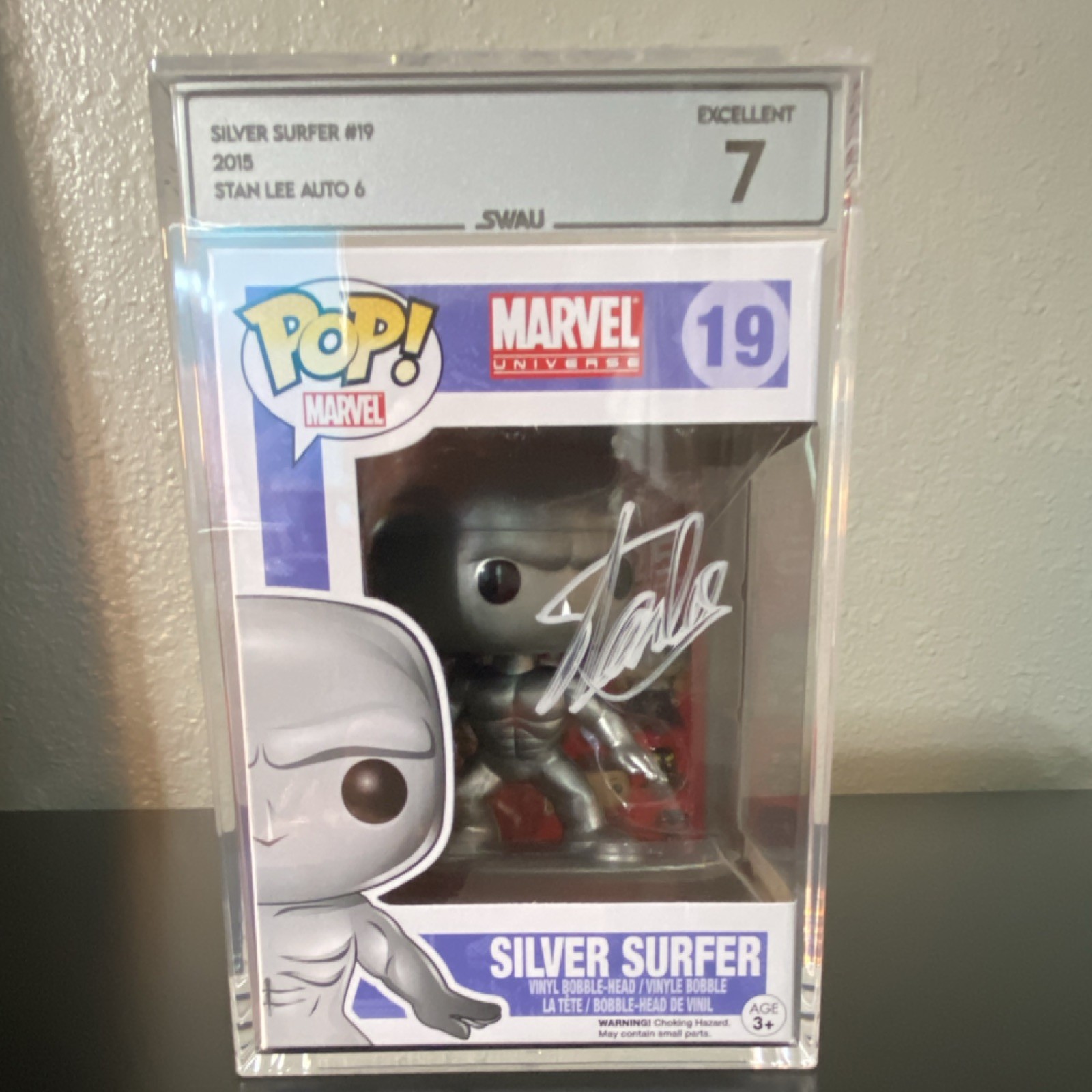 🔥Rare Funko Pop Marvel Silver Surfer #19 Autographed Stan Lee Grade 70🔥