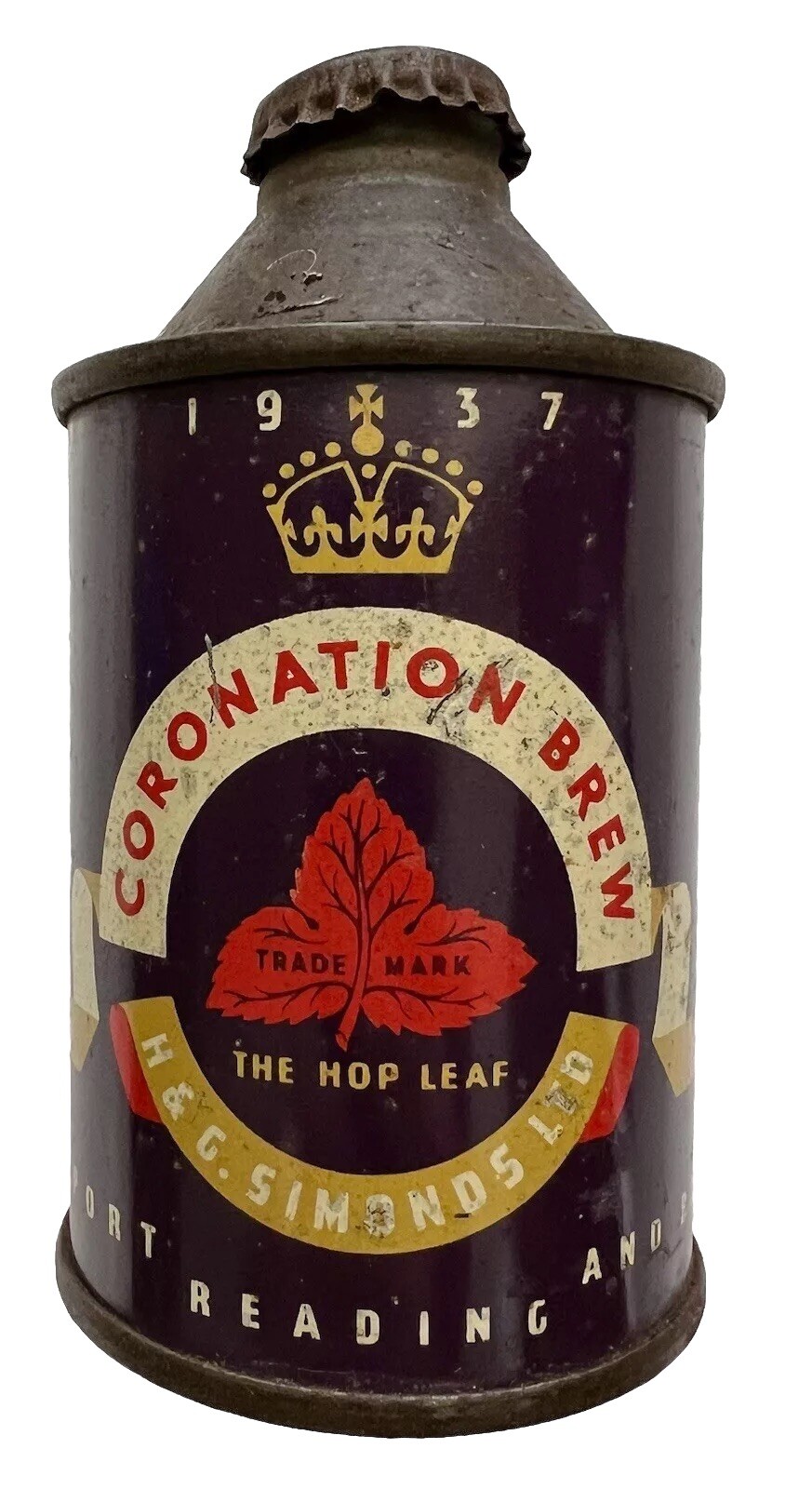 Coronation Brew Simonds LTD 1937 The RAREST CAN IN THE WORLD.