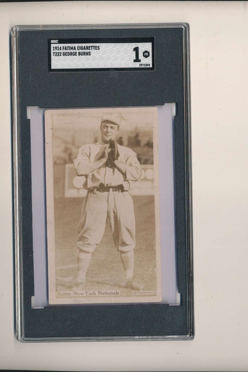 1914 Fatima t222 George Burns New York Giants cards sgc 1 bxm4