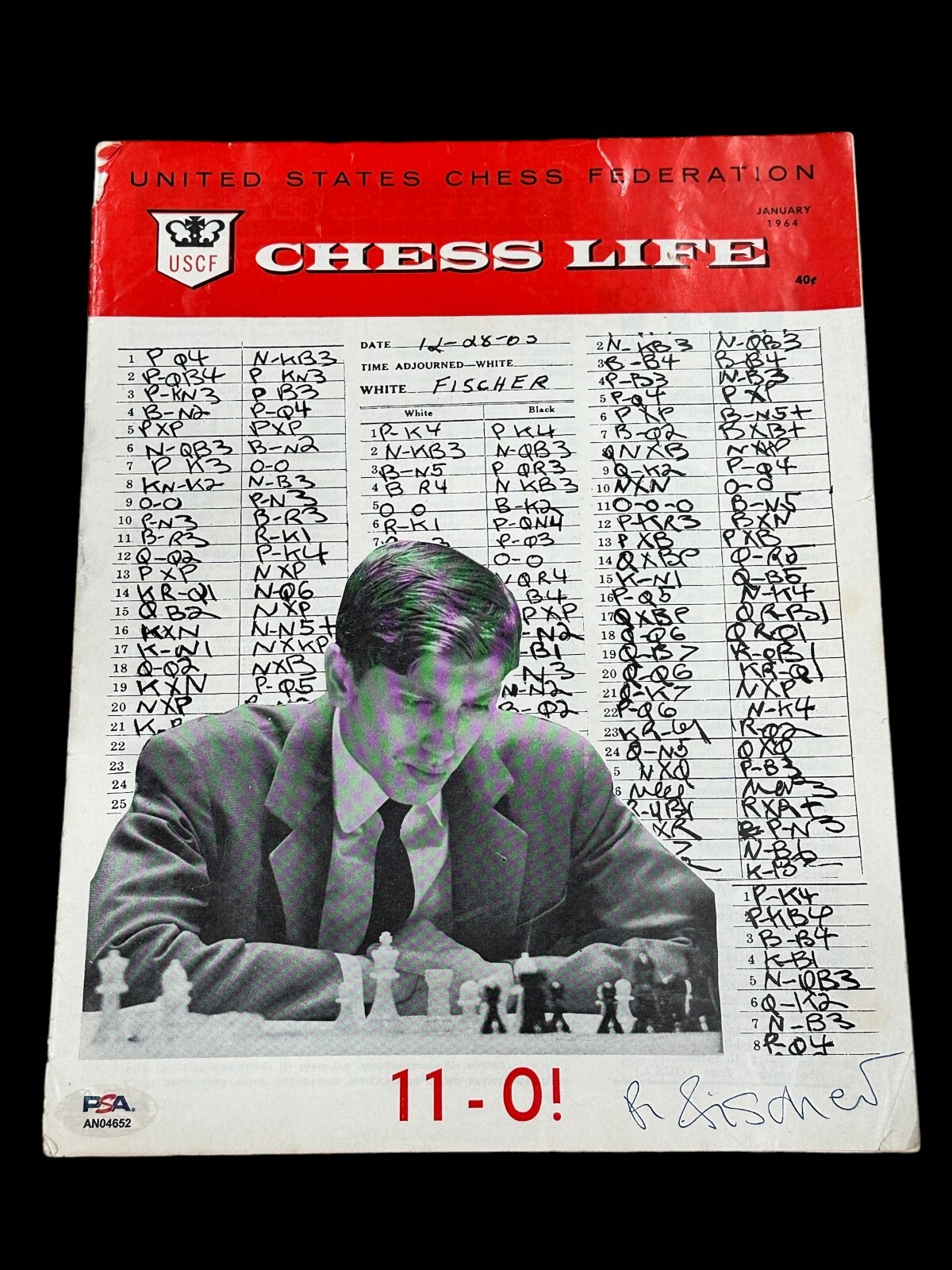 Bobby Fischer World Champion Chess Life Signed Autograph Photo Magazine PSA DNA Bobby Fischer World Champion Chess Life Signed Autograph Photo Magazine PSA DNA