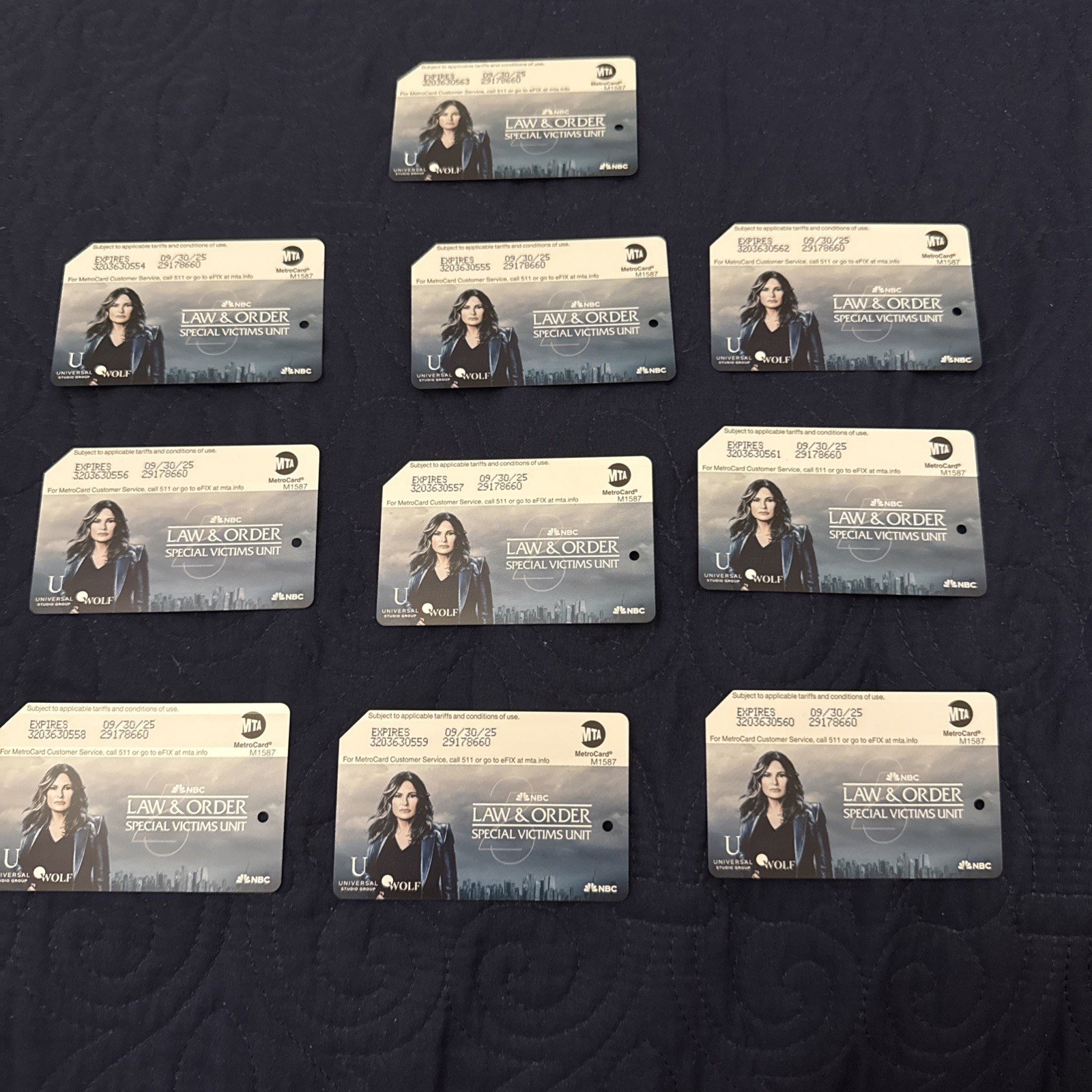 Law & Order Metrocard Card SVU Limited Set 25th Anniversary Mariska Hargitay NYC Law & Order Metrocard Card SVU Limited Set 25th Anniversary Mariska Hargitay NYC