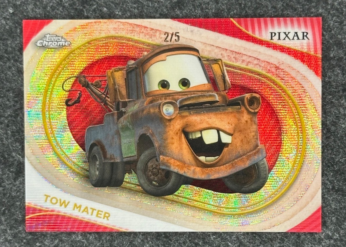Tow Mater 2025 Topps Chrome Disney Red Wave /5 Disney's Cars Tow Truck Tow Mater 2025 Topps Chrome Disney Red Wave /5 Disney's Cars Tow Truck